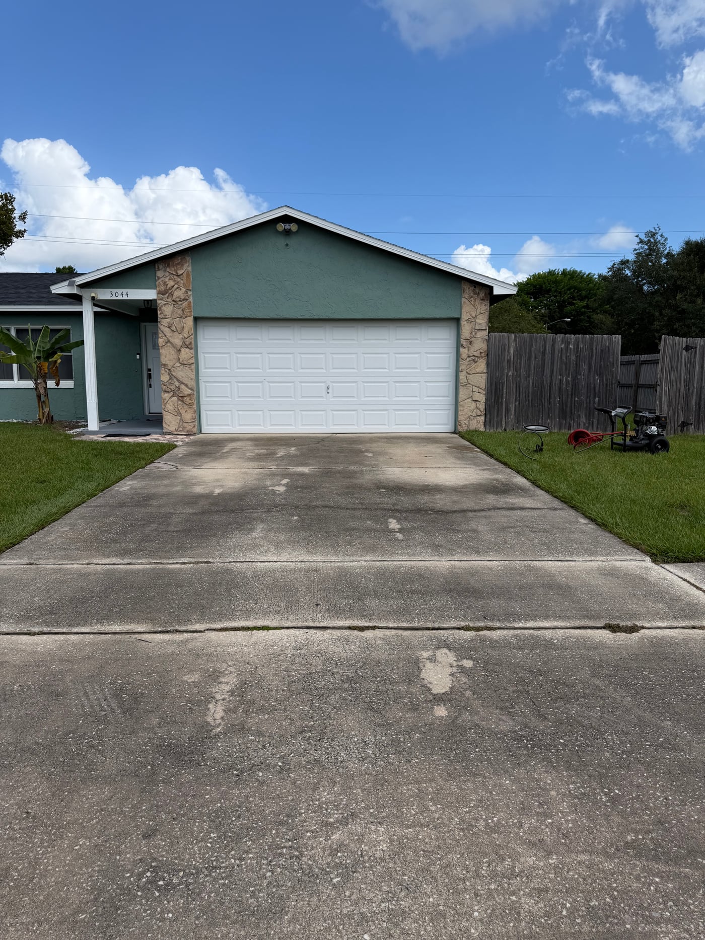 A fresh start for the driveway, before cleaning