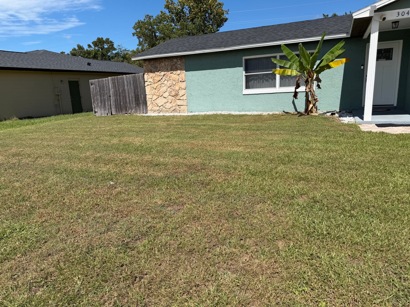 A freshly maintained lawn