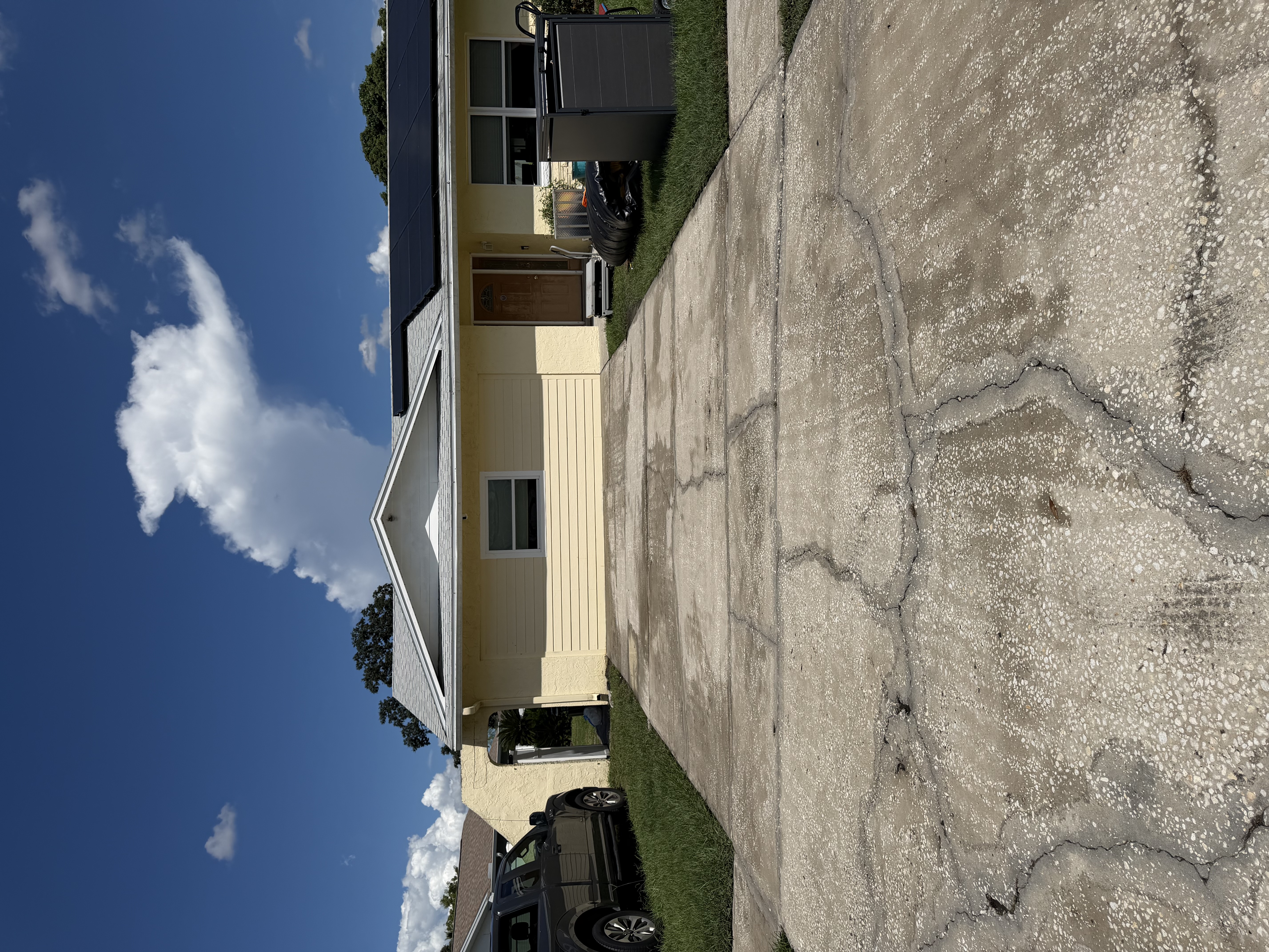Driveway after pressure washing